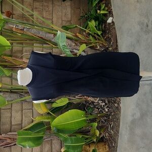 Marc Jacobs Twist Pleat Sheath Dress Solid Black Mini LBD Elevated Basic Small